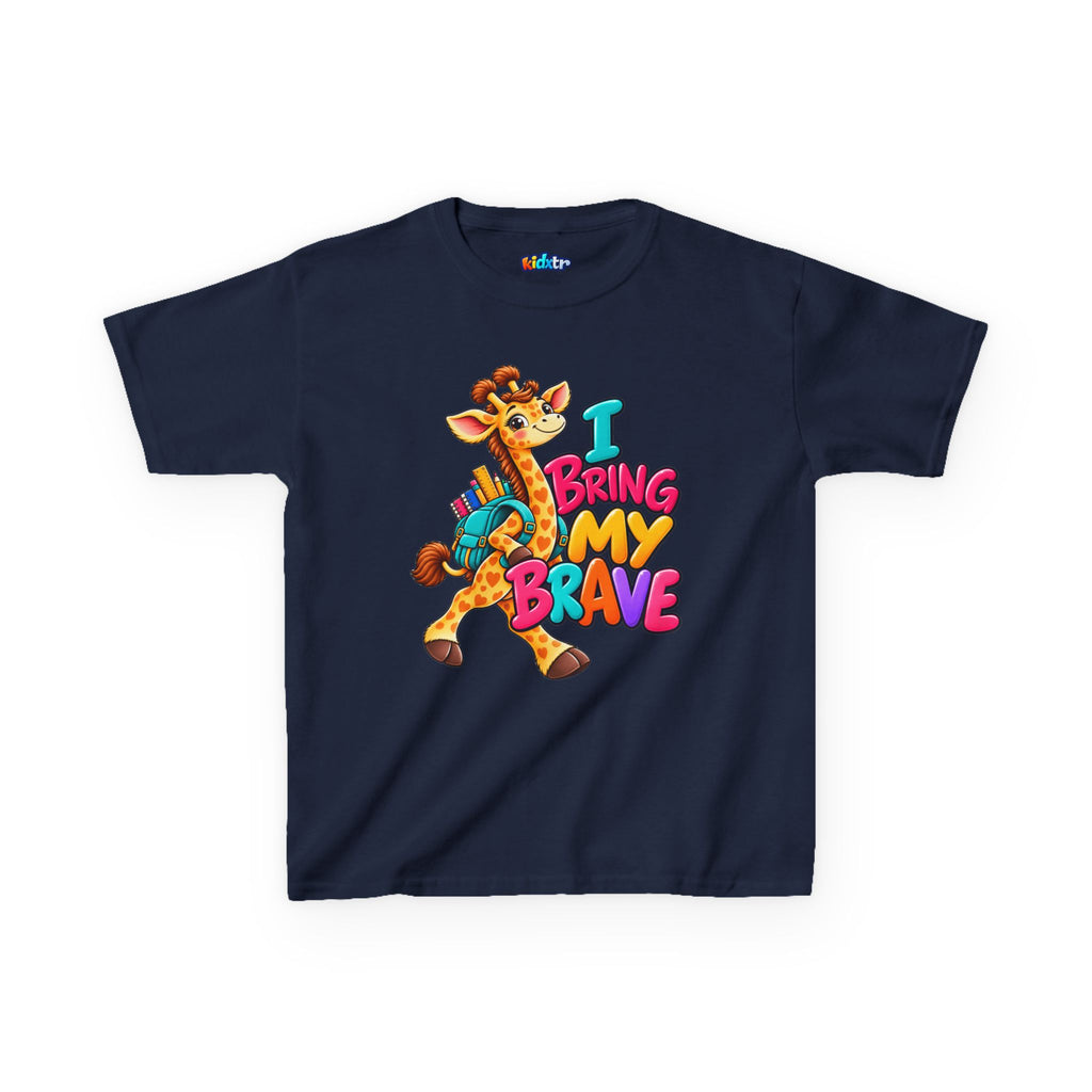 Kidxtr™ Kids Giraffe T-Shirt — 'I Bring My Brave' Inspirational Graphic Tee