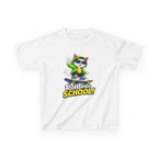 Kids T‑Shirt — 'Roll into School!' Skateboard Cat Back-to-School Tee