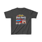 Kids Firefighter T-Shirt — 'Little Fire Hero' Firetruck Graphic Tee