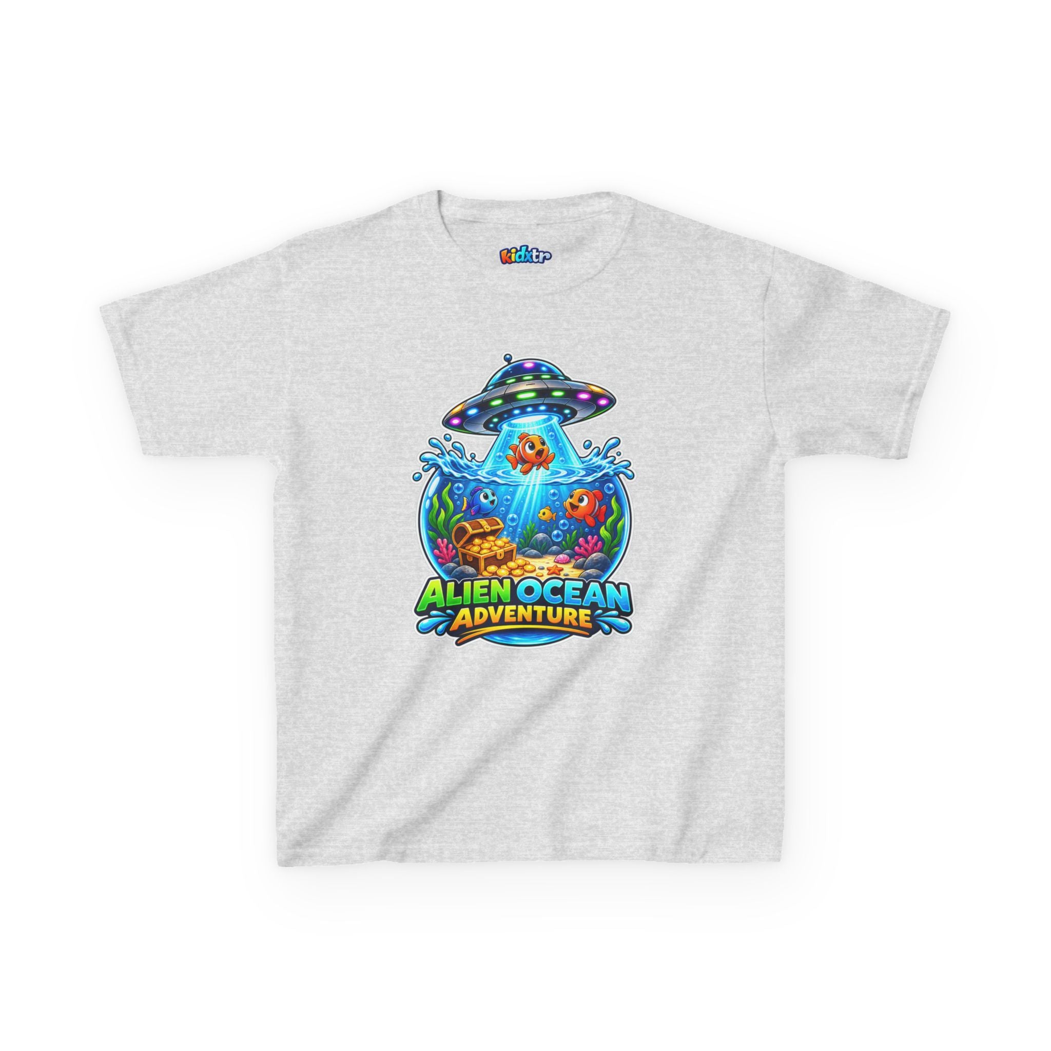 Kidxtr™ Kids Alien T-Shirt — 'Alien Ocean Adventure' UFO Fish Graphic Tee
