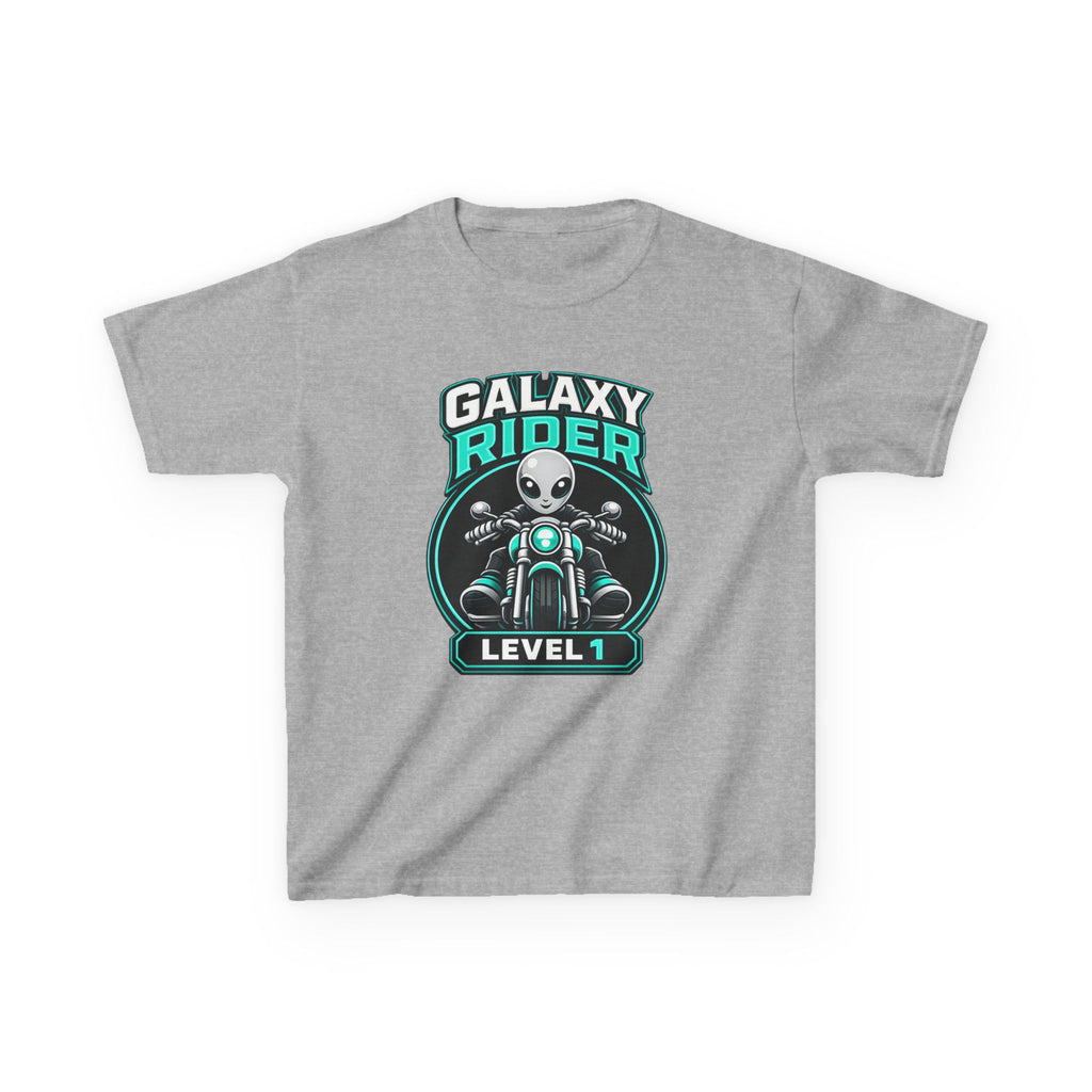 Kids Alien T-Shirt — 'Galaxy Rider Level 1' Alien Motorcycle Graphic Tee