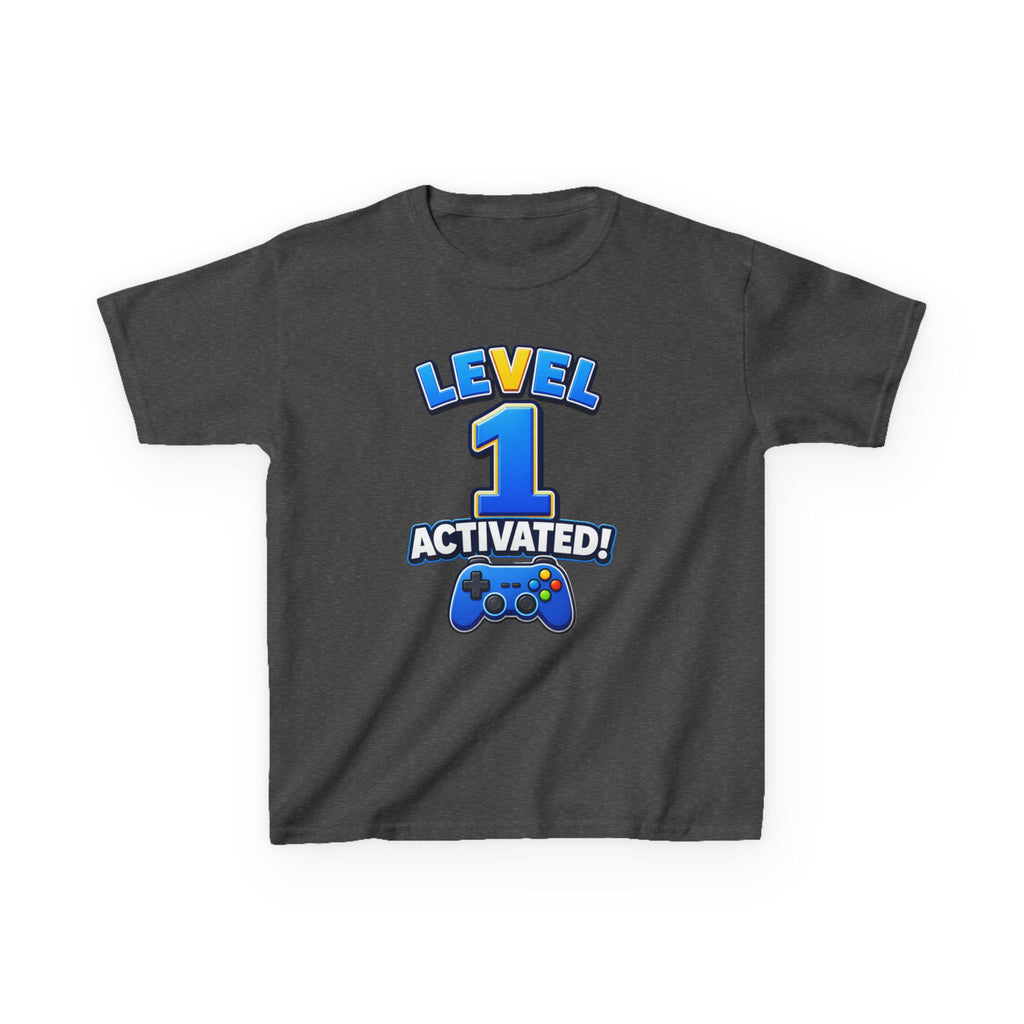 Kids Birthday T-Shirt — 'Level 1 Activated!' Birthday Gaming Graphic Tee