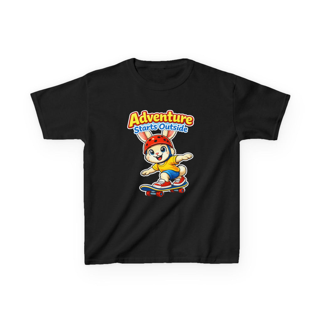 Kids Rabbit T-Shirt — 'Skate or Hop' Skateboarding Rabbit Graphic Tee