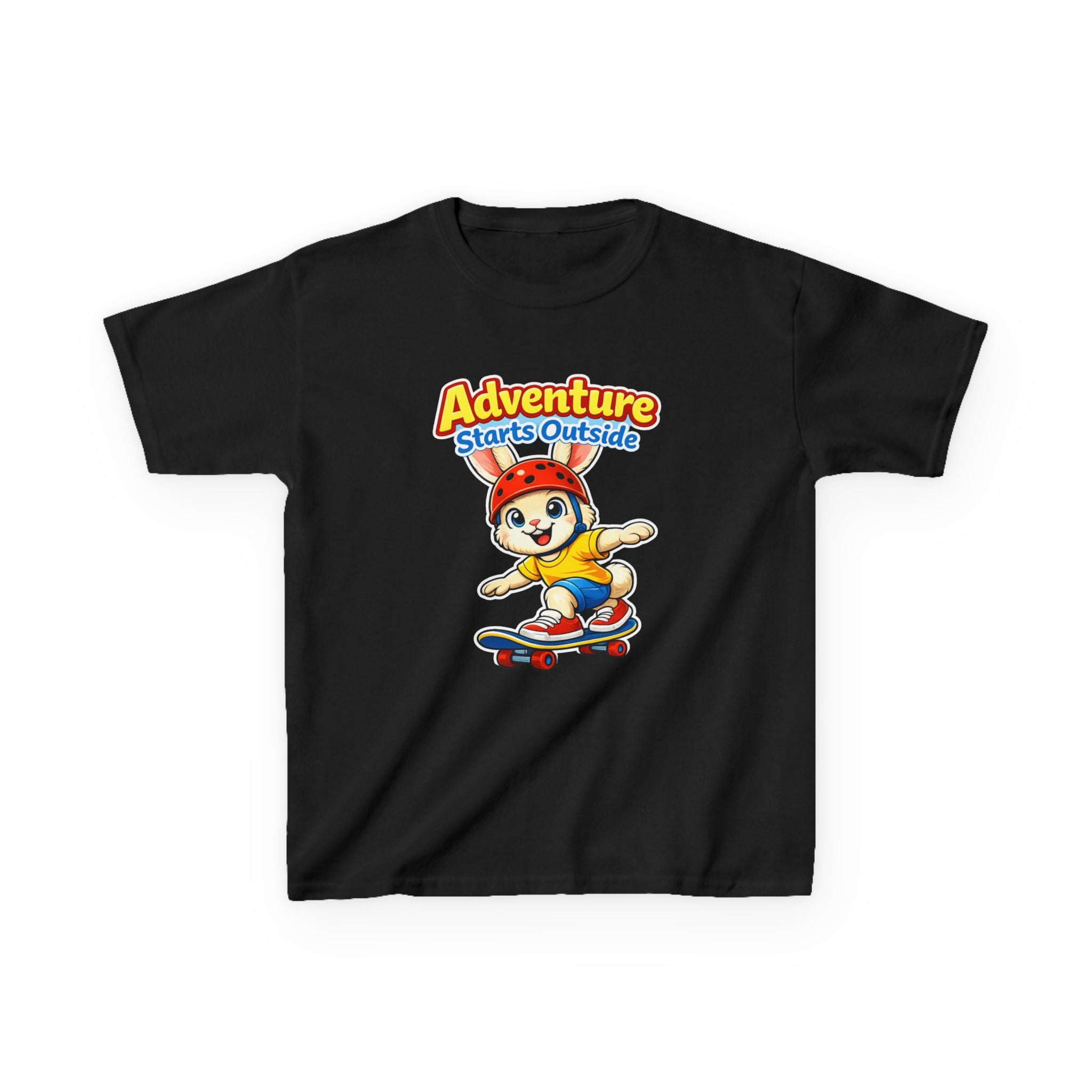 Kids Rabbit T-Shirt — 'Skate or Hop' Skateboarding Rabbit Graphic Tee