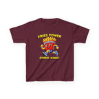 Kids French Fry T-Shirt — 'Fries Power Speed King' Funny Cartoon Graphic Tee