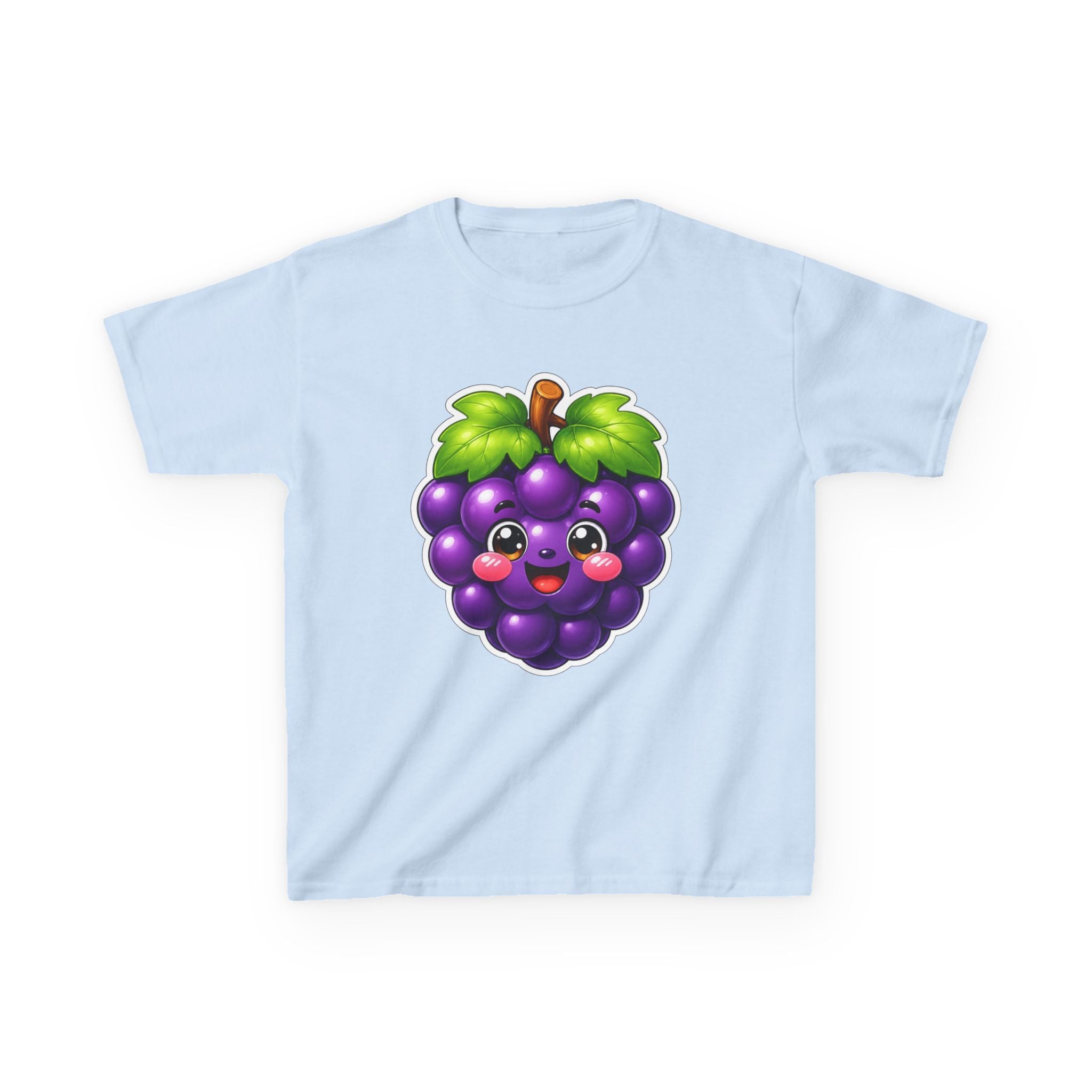 Kids Grape T-Shirt — 'Grape Vibes' Cute Kawaii Happy Grape Cartoon Graphic Tee