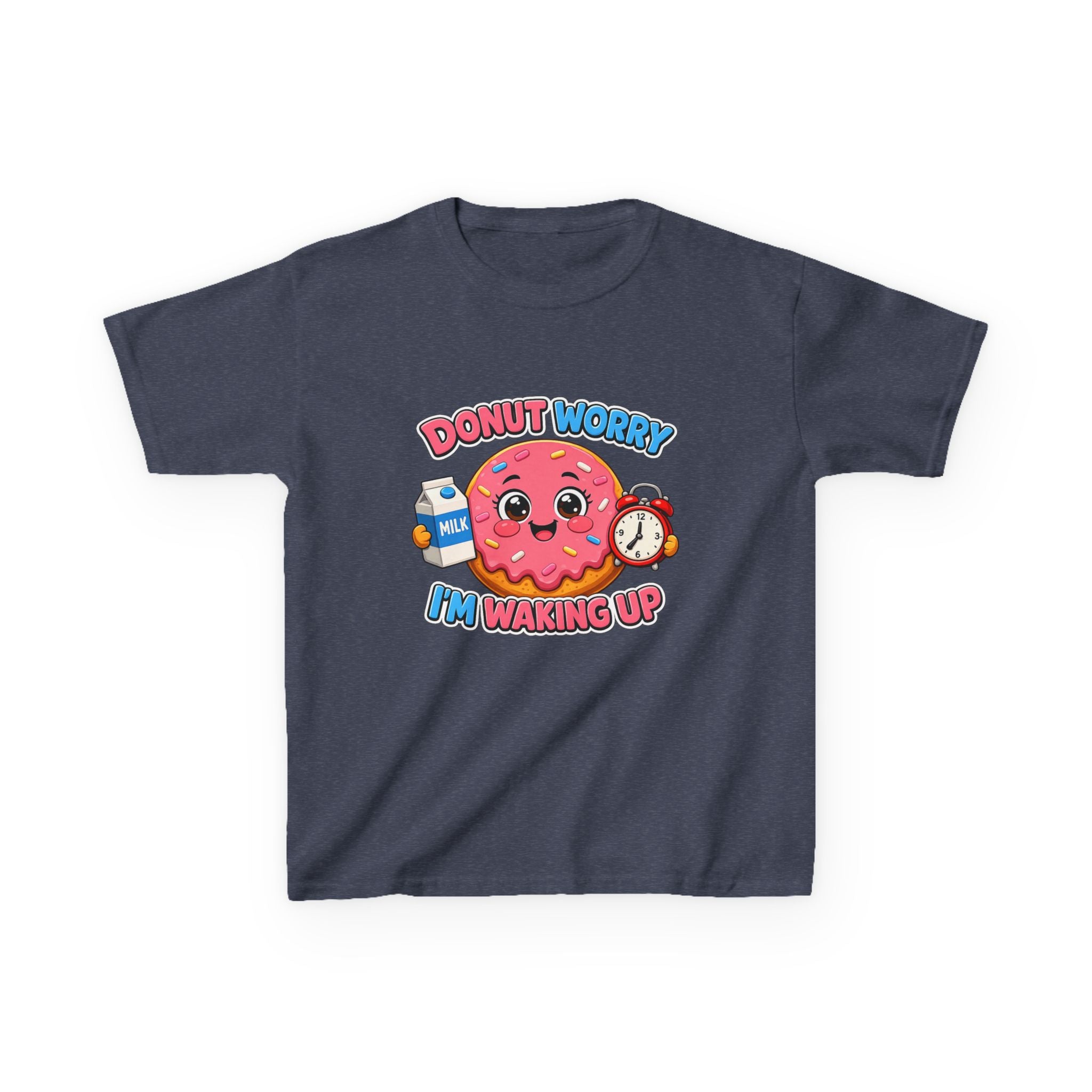 Kids Donut T-Shirt — 'Donut Worry' Cute Breakfast Cartoon Graphic Tee