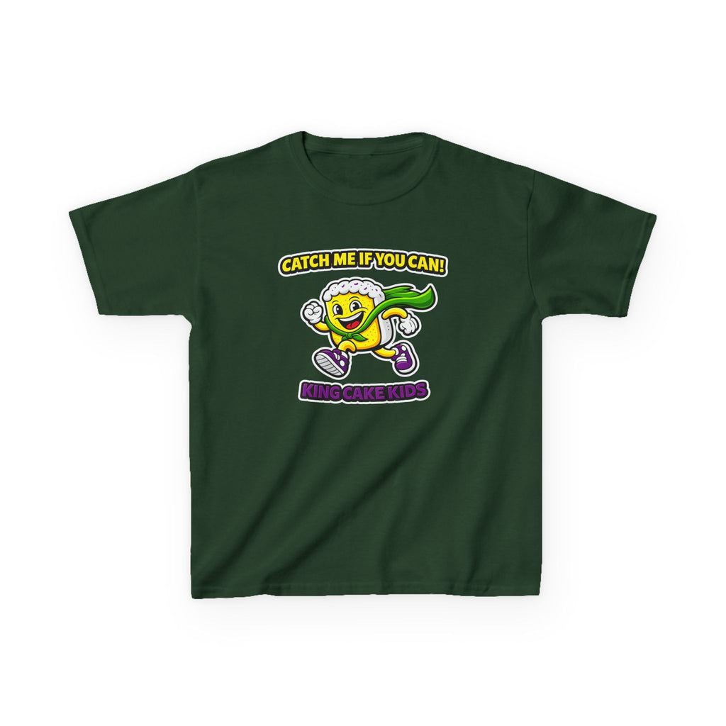 Kids King Cake T-Shirt — 'Catch Me If You Can' Mardi Gras Graphic Tee