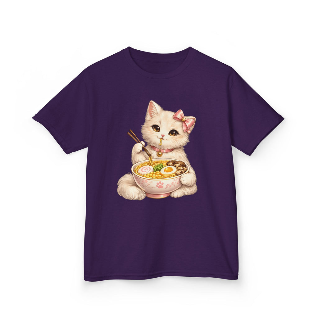 Kids Ramen T-Shirt — 'Ramen Lover' Cute Kitten Eating Ramen Graphic Tee