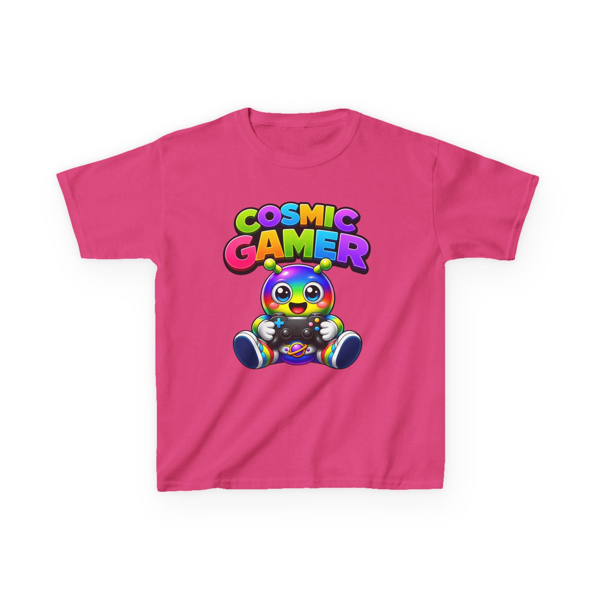 Kids Cosmic Gamer T-Shirt — 'Cosmic Gamer' Rainbow Alien Controller Graphic Tee