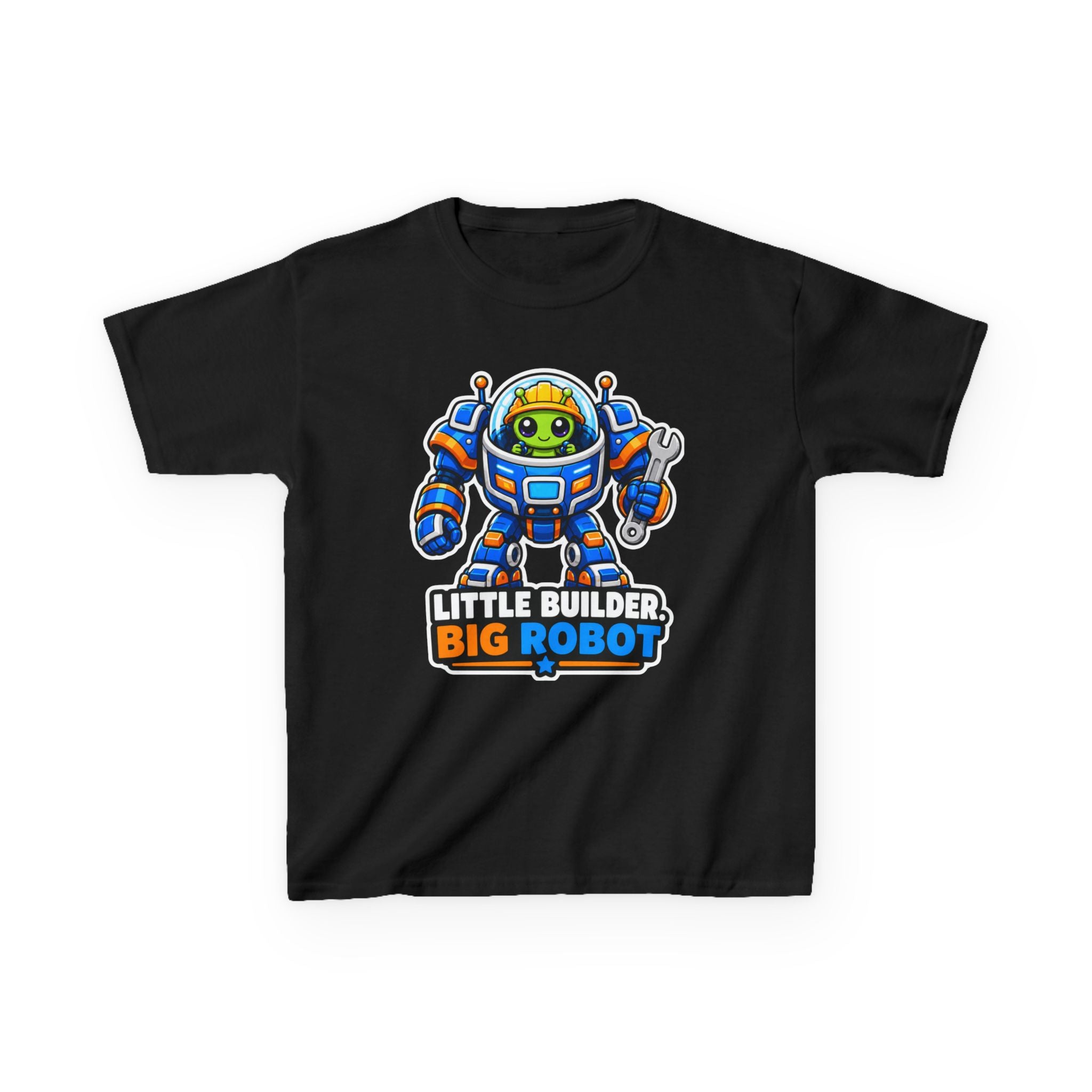Kids Robot T-Shirt — 'Little Builder, Big Robot' Cute Robot Graphic Tee