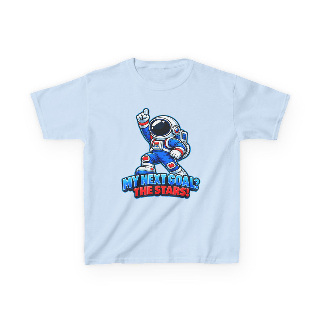 Kidxtr™ Kids Space T-Shirt — 'My Next Goal: The Stars' Astronaut Graphic Tee