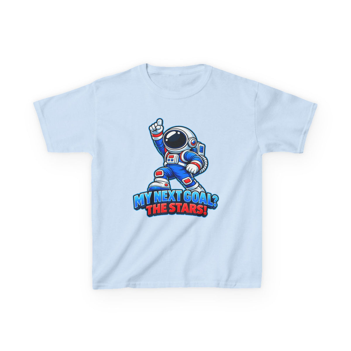 Kidxtr™ Kids Space T-Shirt — 'My Next Goal: The Stars' Astronaut Graphic Tee