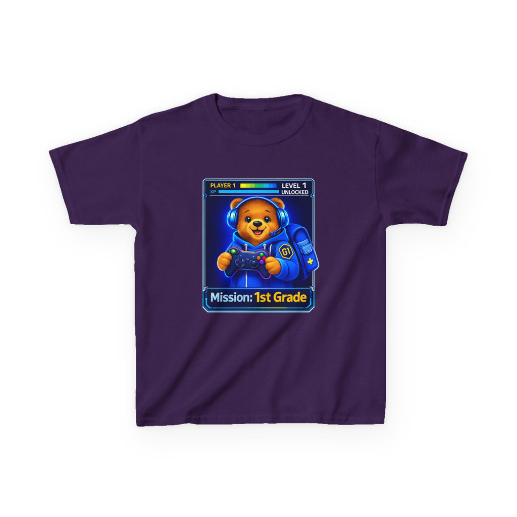 Kids Gaming T-Shirt — 'Gamer Bear' Bear Gamer Graphic Tee