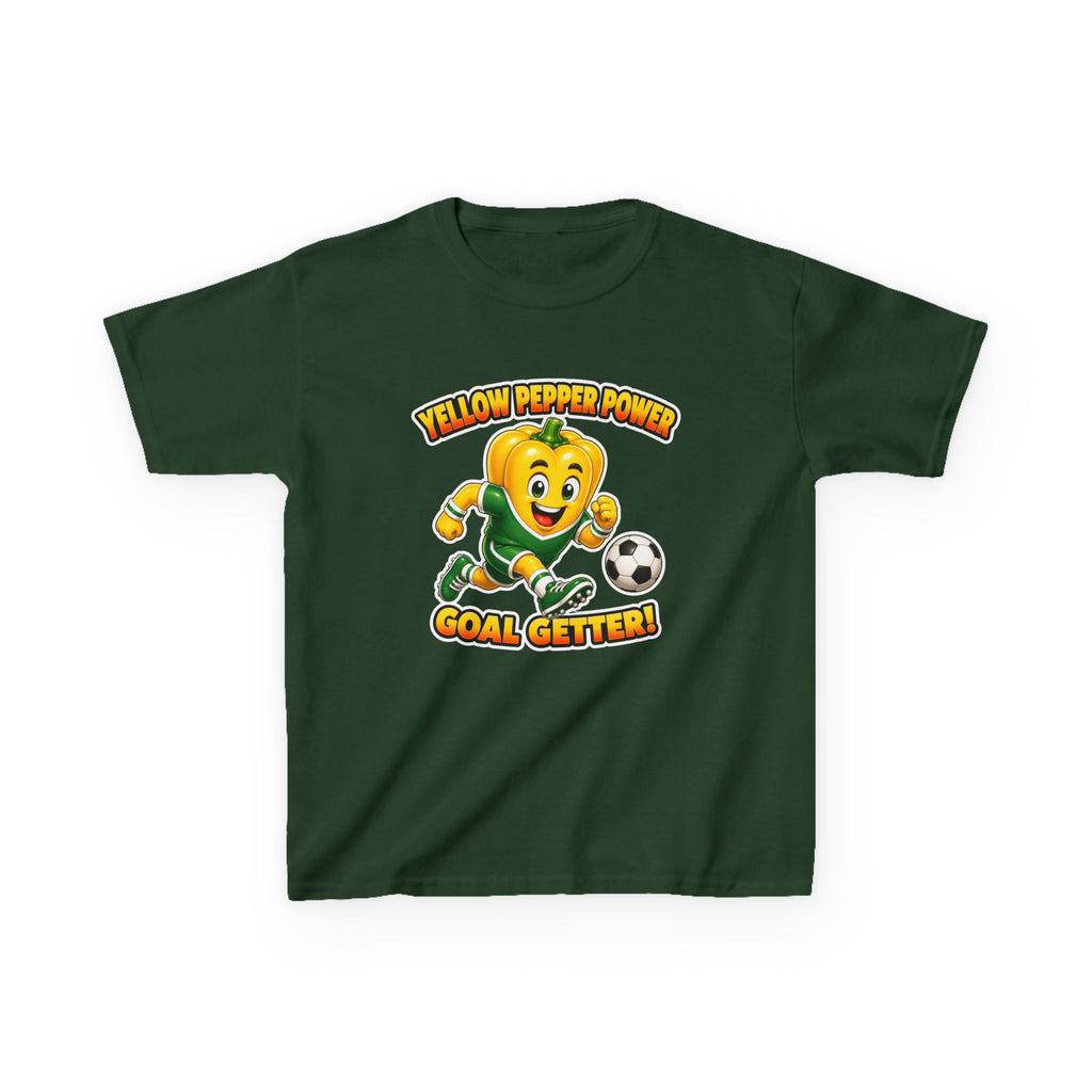 Kids Soccer T-Shirt — 'Yellow Pepper Power' Goal Getter Graphic Tee