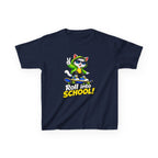 Kids T‑Shirt — 'Roll into School!' Skateboard Cat Back-to-School Tee