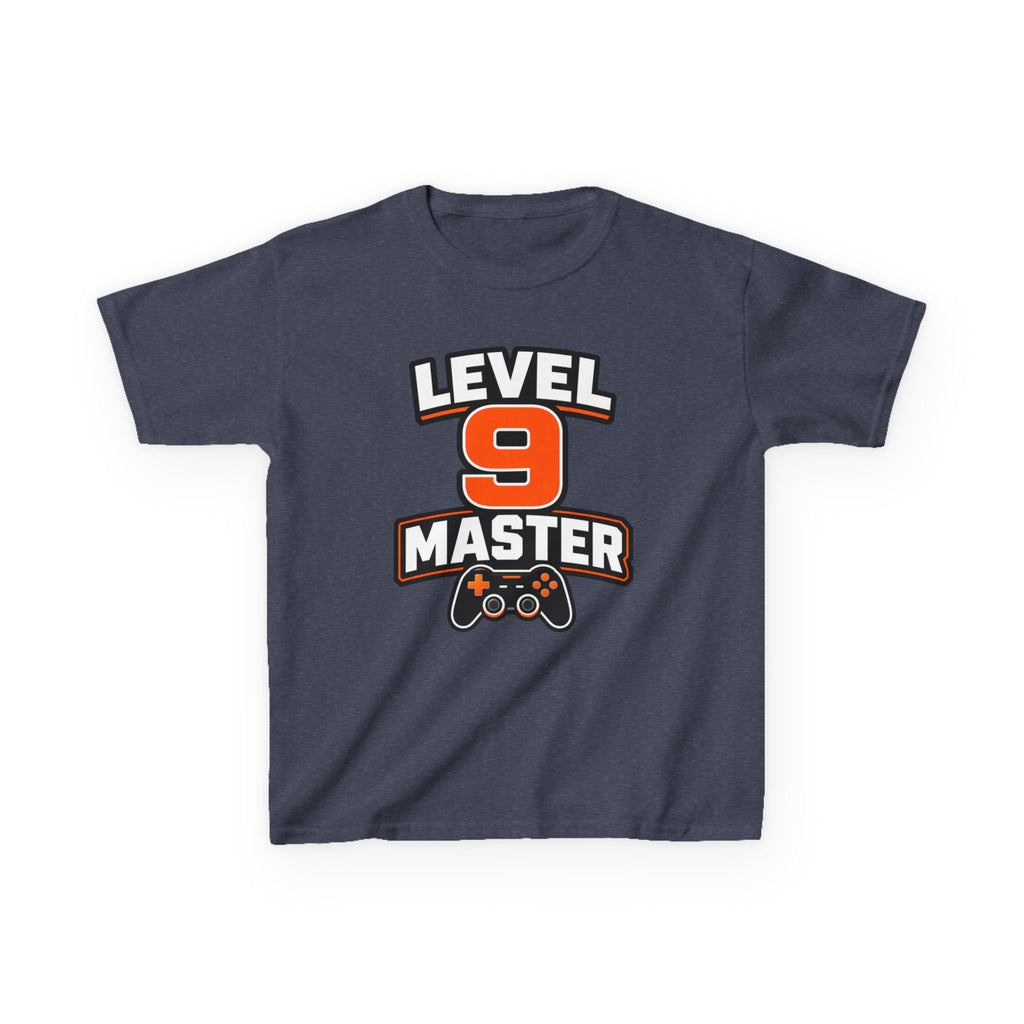 Kids Gaming T-Shirt — 'Level 9 Master' Gamer Graphic Tee