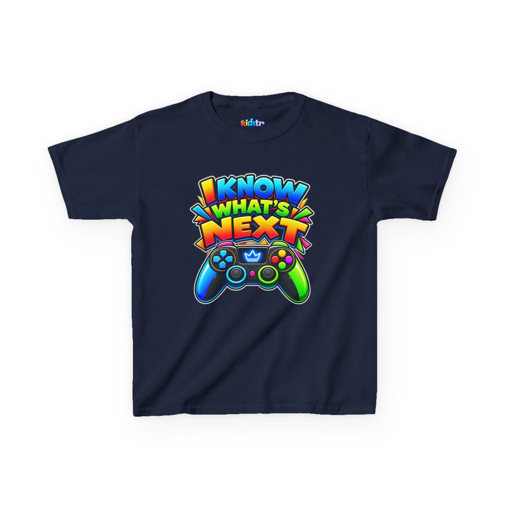 Kidxtr™ Kids Gamer T-Shirt — 'I Know What’s Next' Gaming Graphic Tee