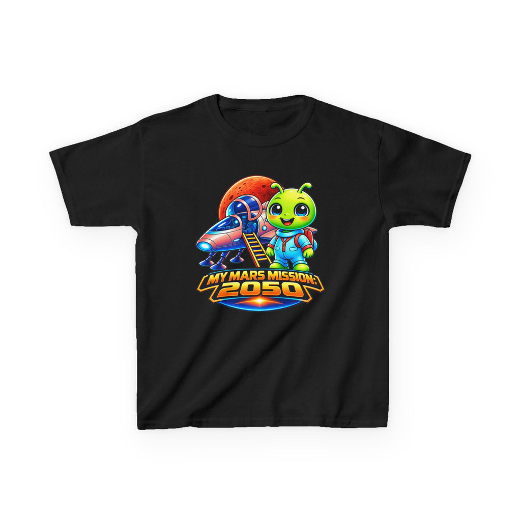 Kidxtr™ Kids Space T-Shirt — 'My Mars Mission: 2050' Alien Astronaut Graphic Tee