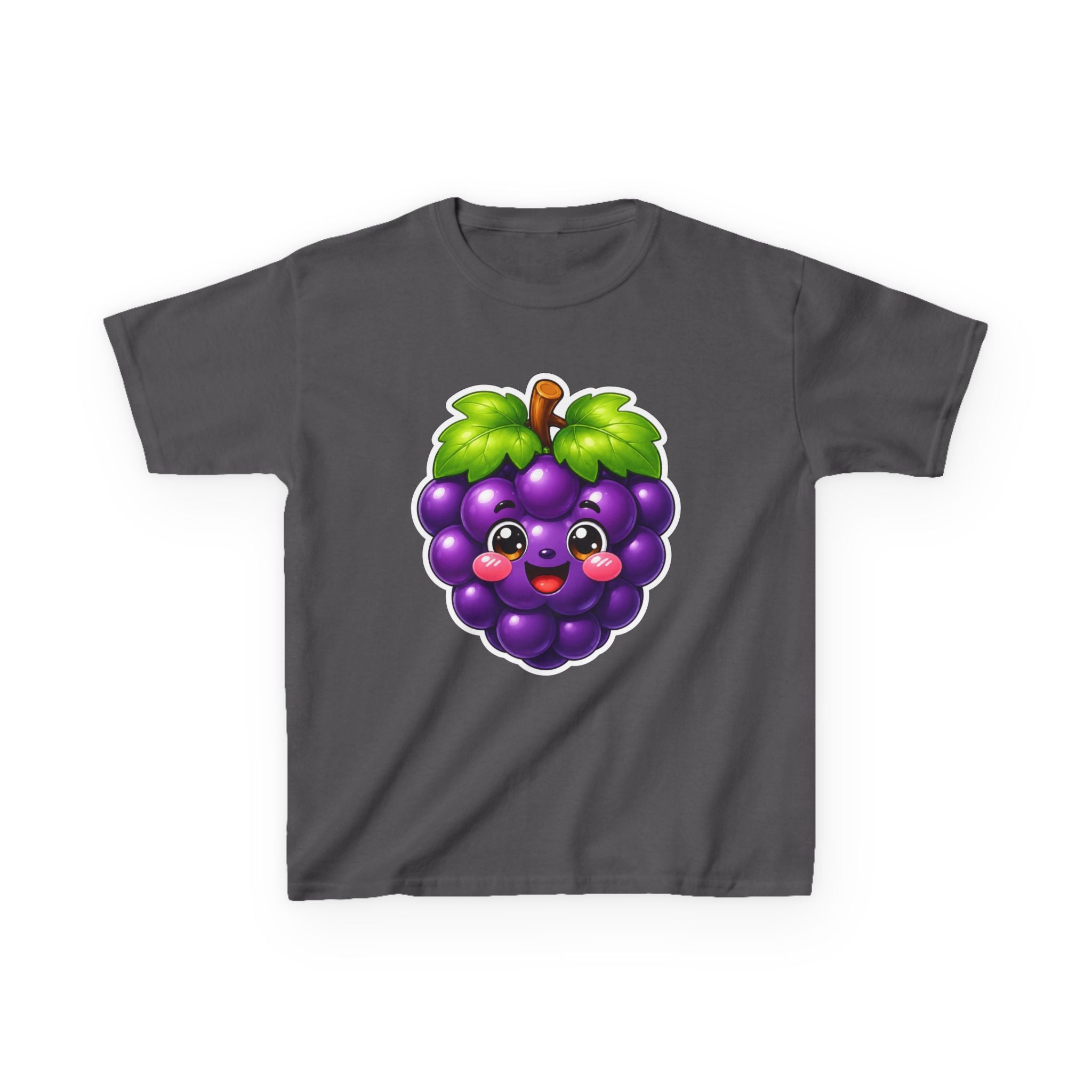 Kids Grape T-Shirt — 'Grape Vibes' Cute Kawaii Happy Grape Cartoon Graphic Tee