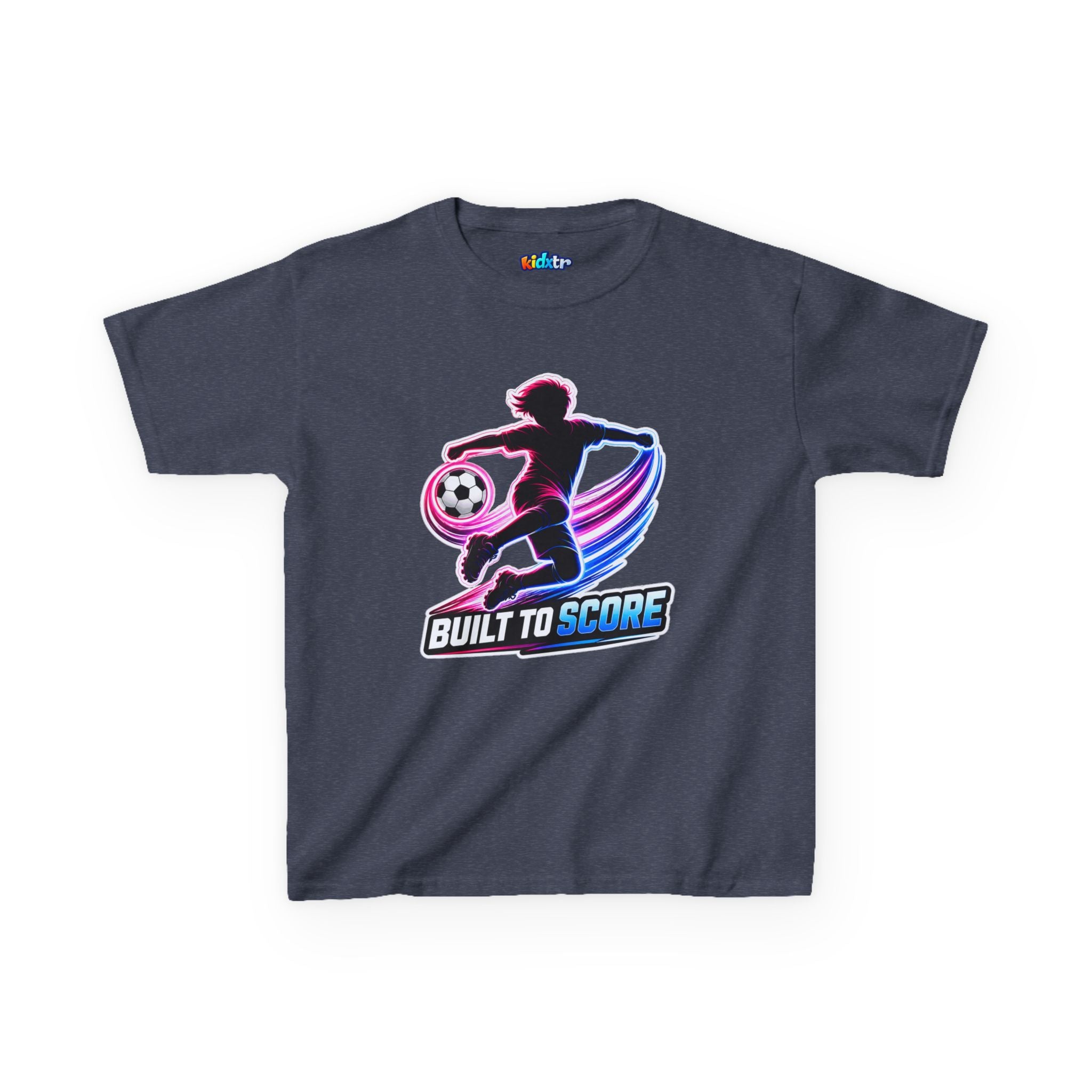 Kidxtr™ Kids Soccer T-Shirt — 'Built to Score' Soccer Graphic Tee