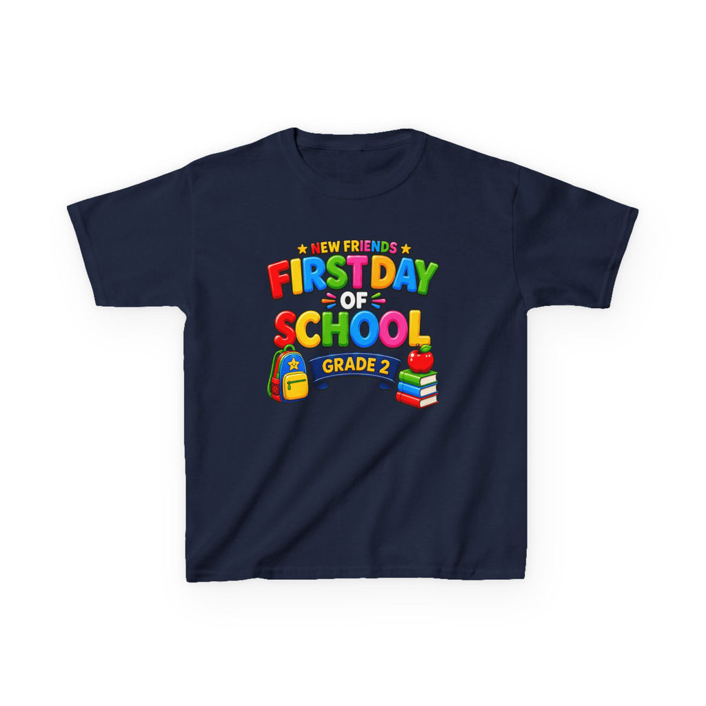 Kids School T-Shirt — 'Grade 2' First Day of School Back-to-School Graphic Tee