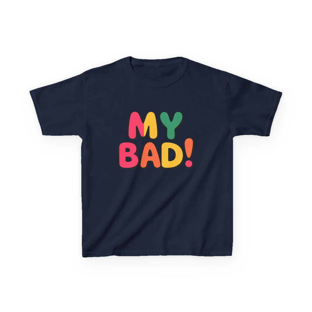 Kids Funny T-Shirt — 'My Bad!' Colorful Retro Graphic Tee