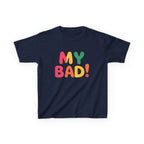Kids Funny T-Shirt — 'My Bad!' Colorful Retro Graphic Tee