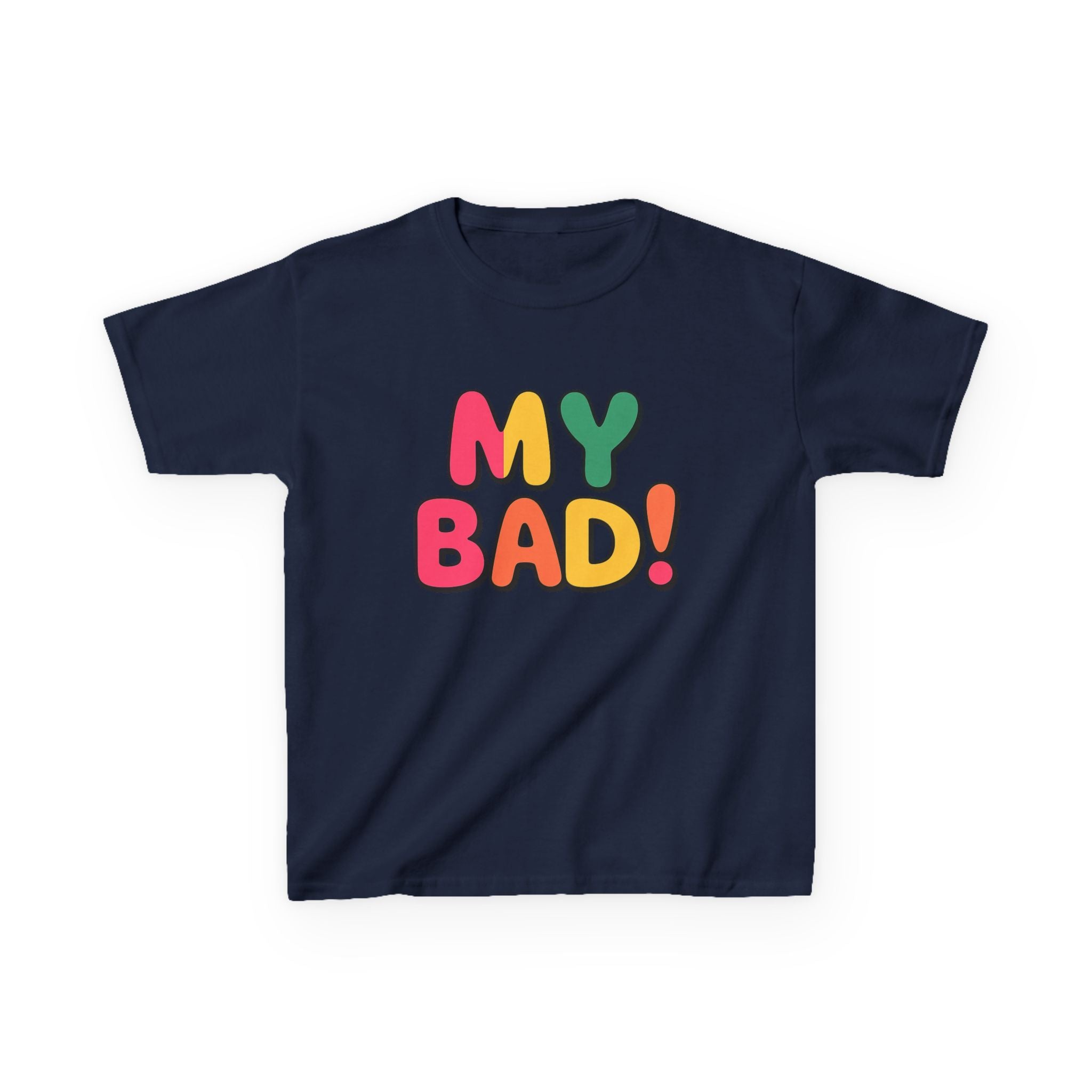 Kids Funny T-Shirt — 'My Bad!' Colorful Retro Graphic Tee
