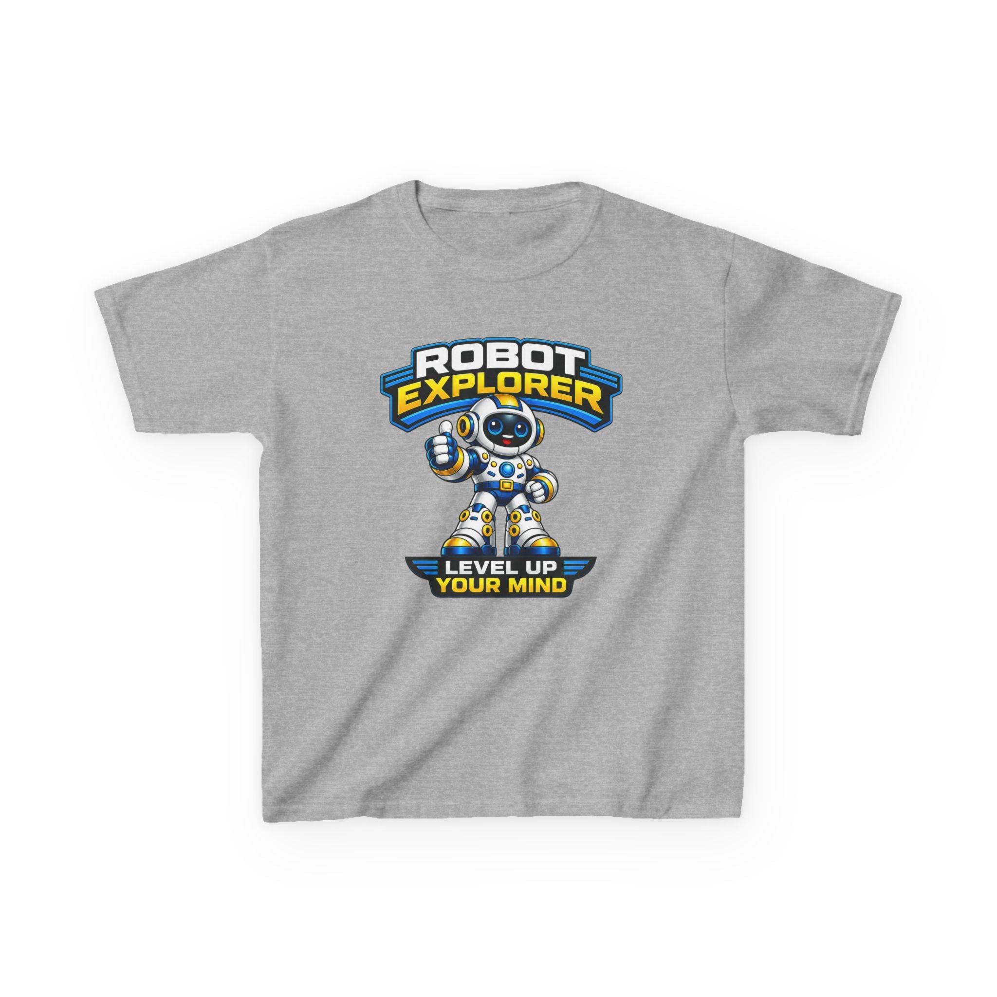 Kids T-Shirt – Robot Explorer 'Level Up Your Mind' Graphic Tee