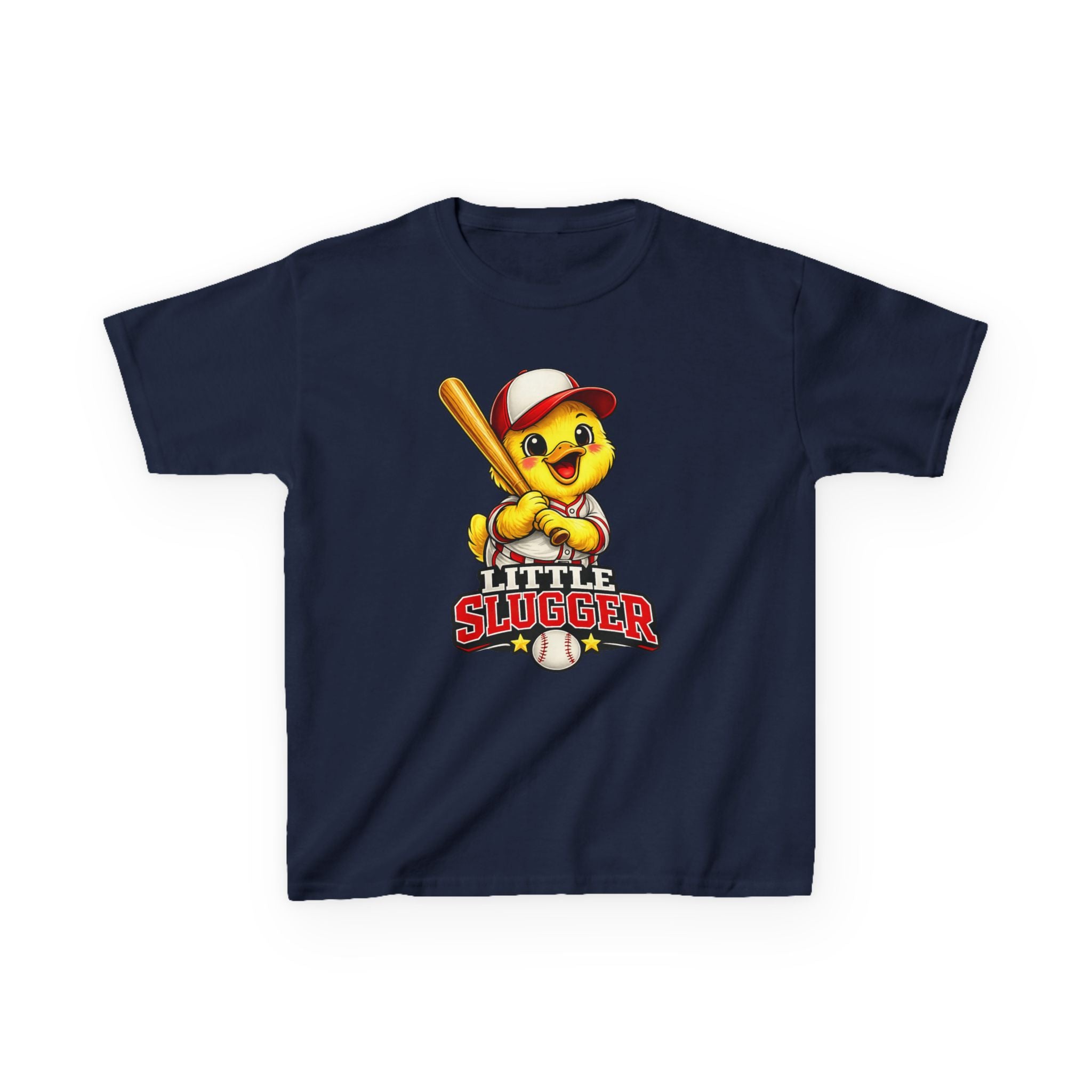 Kids Baseball T-Shirt — 'Little Slugger' Cute Baseball Chick Graphic Tee
