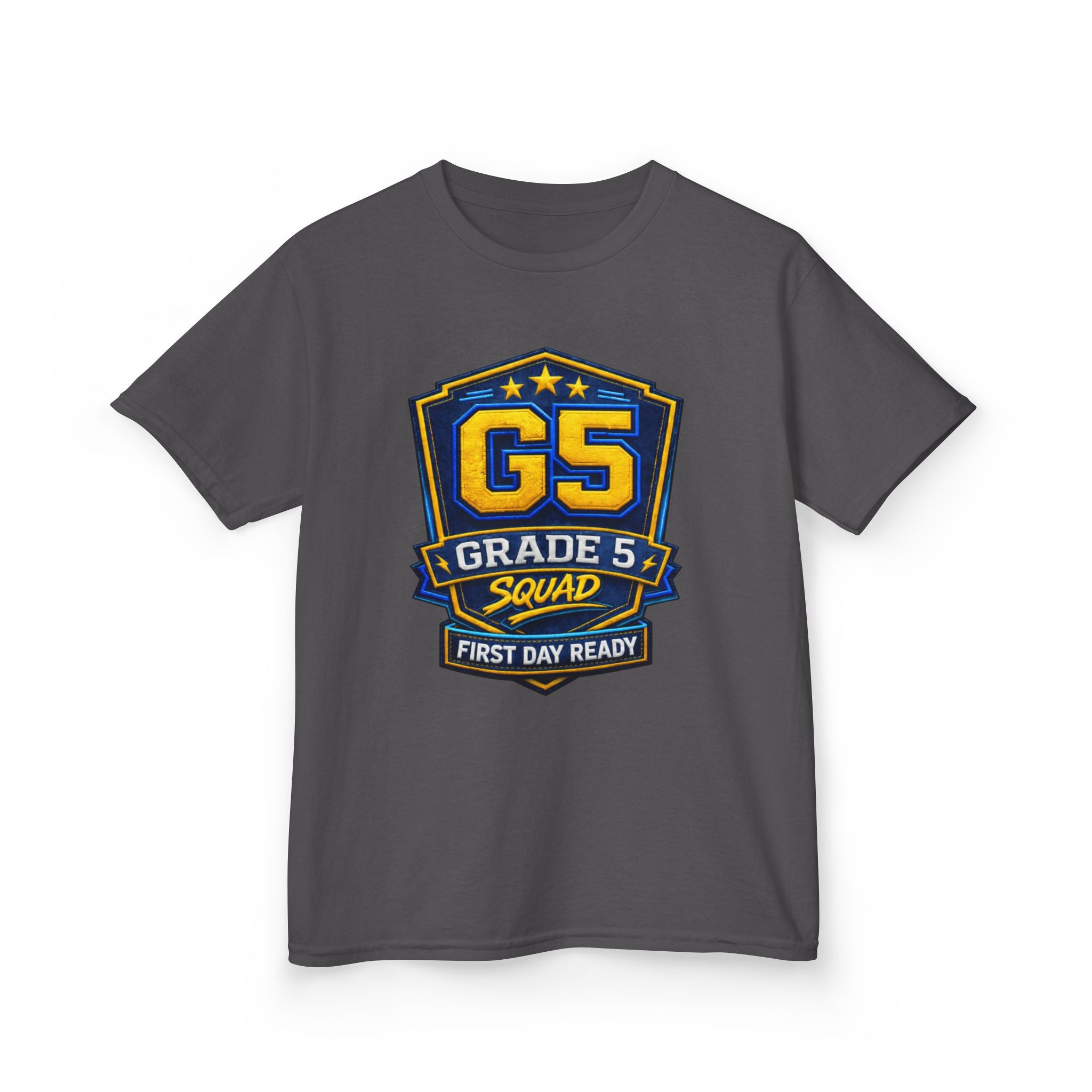 Kids Grade 5 T-Shirt — 'G5 Squad' First Day Ready Back-to-School Graphic Tee