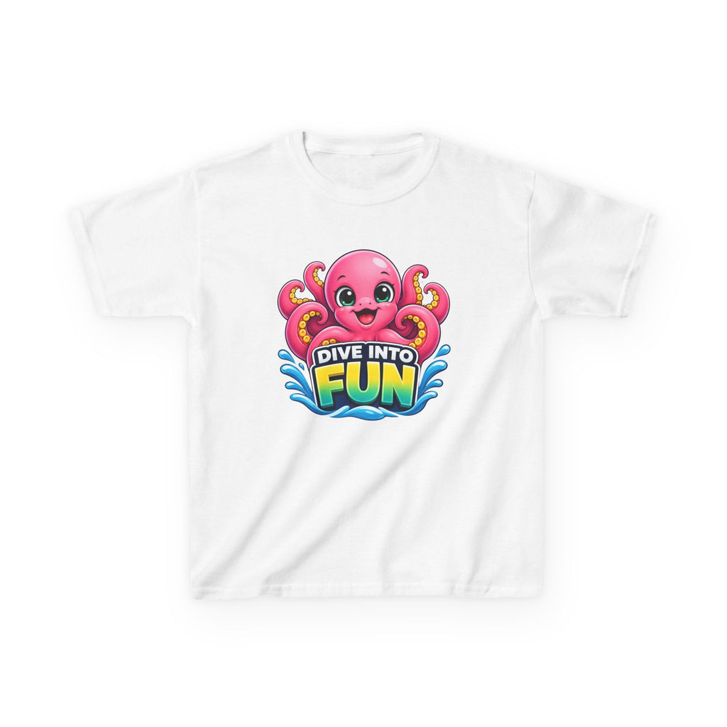 Kids Octopus T-Shirt — 'Dive Into Fun' Pink Octopus Graphic Tee