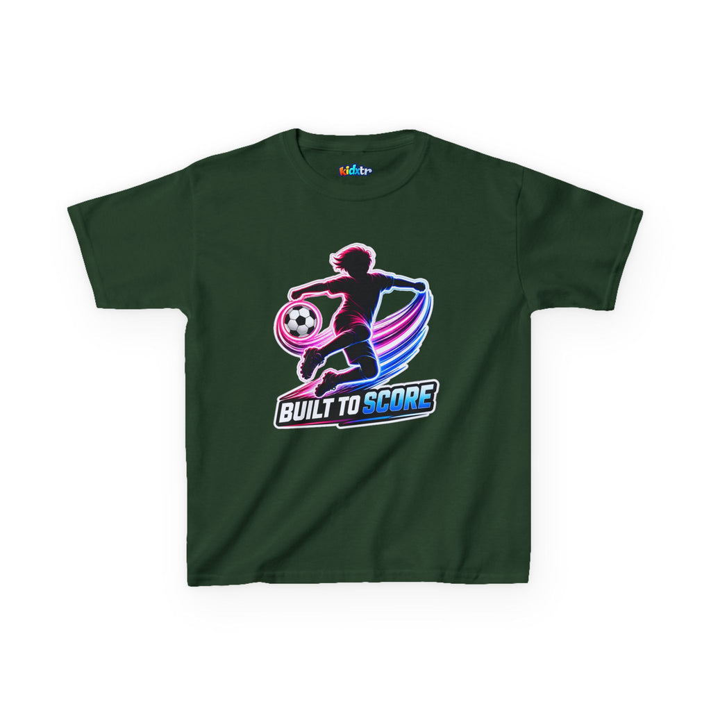 Kidxtr™ Kids Soccer T-Shirt — 'Built to Score' Soccer Graphic Tee