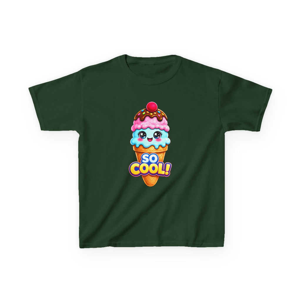 Kids Ice Cream T-Shirt — 'So Cool!' Kawaii Ice Cream Cone Graphic Tee