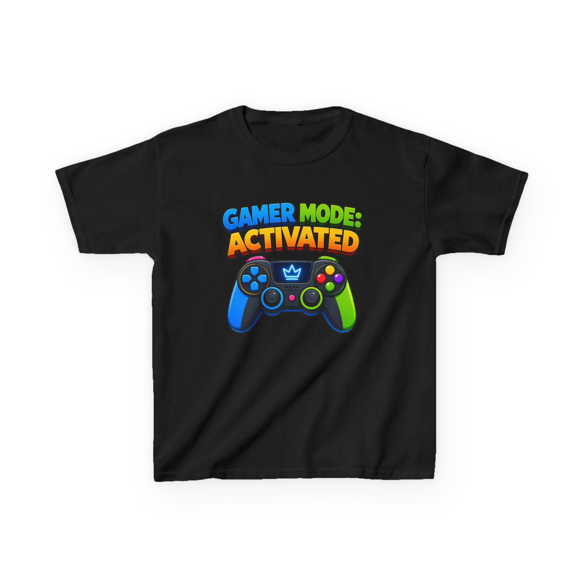 Kids Gamer T-Shirt — 'Gamer Mode Activated' Colorful Game Controller Tee