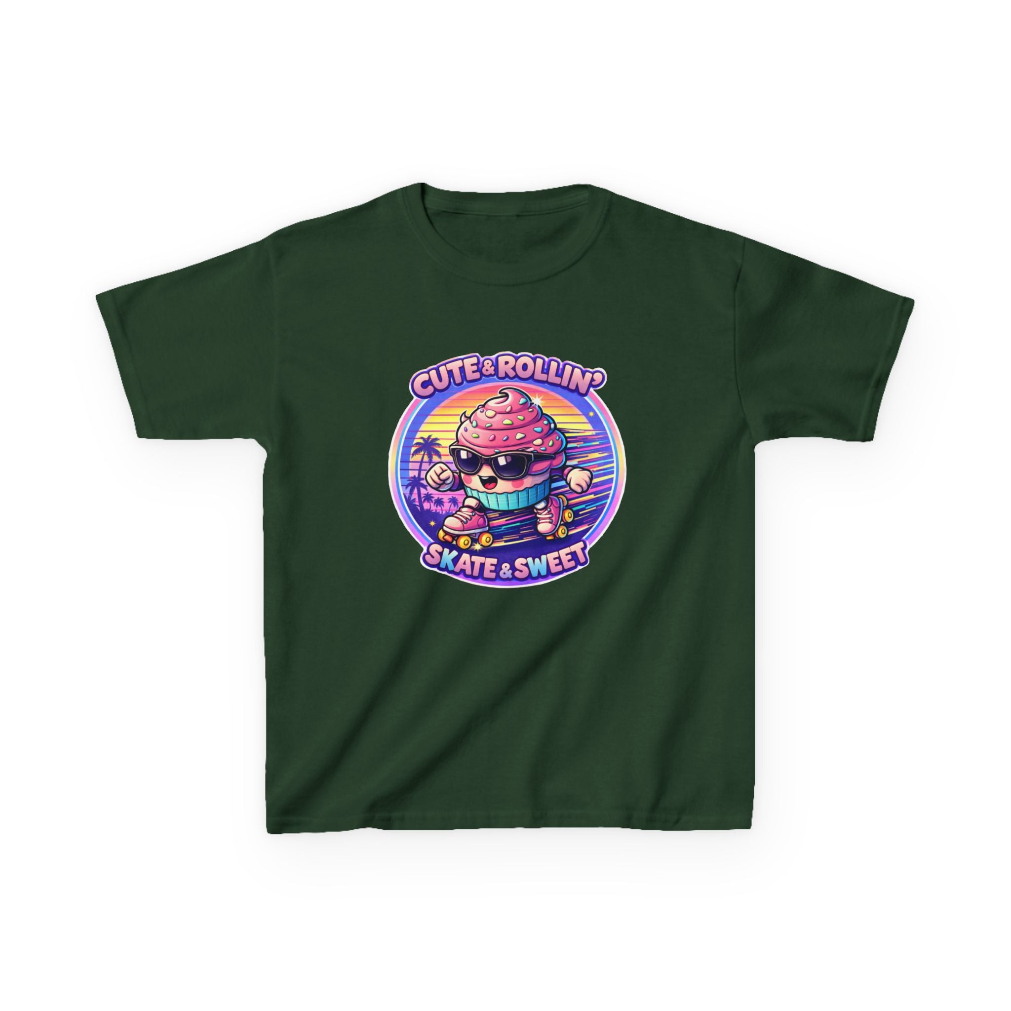 Kids Cupcake T-Shirt — 'Sweet Moves' Skateboarding Cupcake Graphic Tee