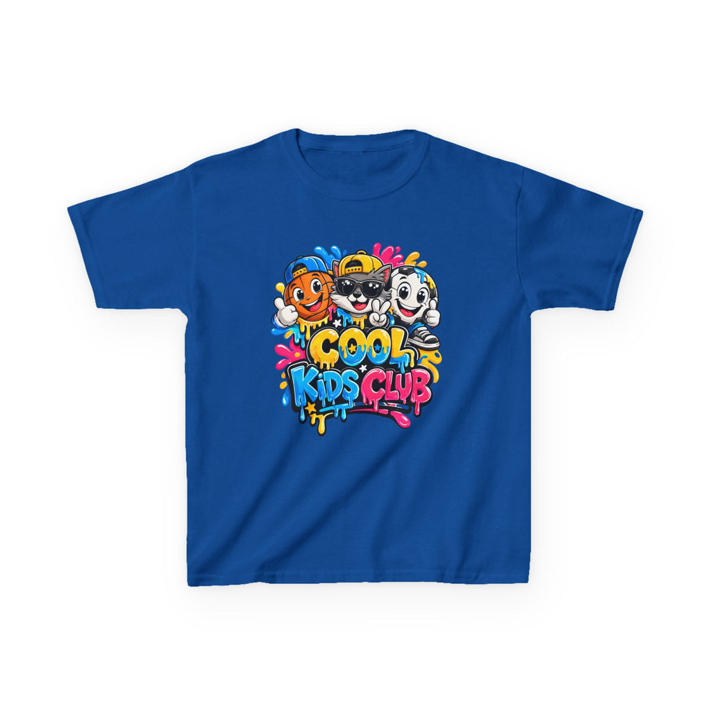 Kids Graphic T-Shirt — 'Cool Kids Club' Fun Cartoon Crew Tee