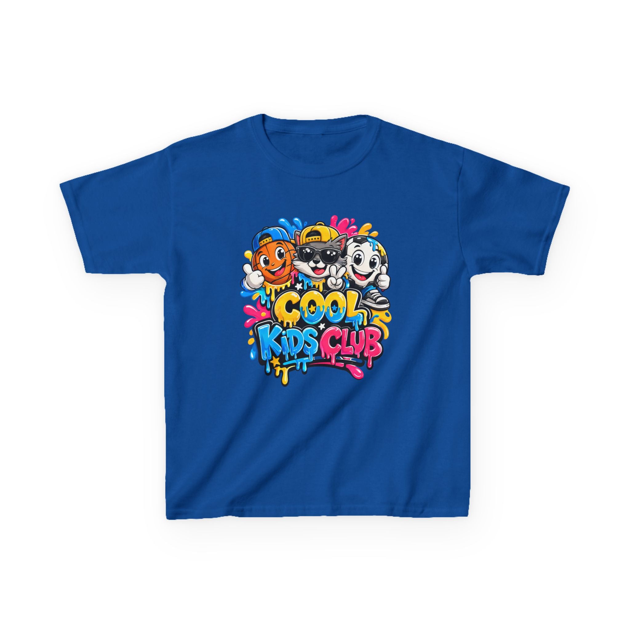 Kids Graphic T-Shirt — 'Cool Kids Club' Fun Cartoon Crew Tee