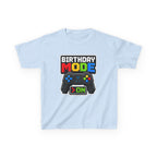 Kids Birthday T-Shirt — 'Birthday Mode On' Video Game Controller Graphic Tee
