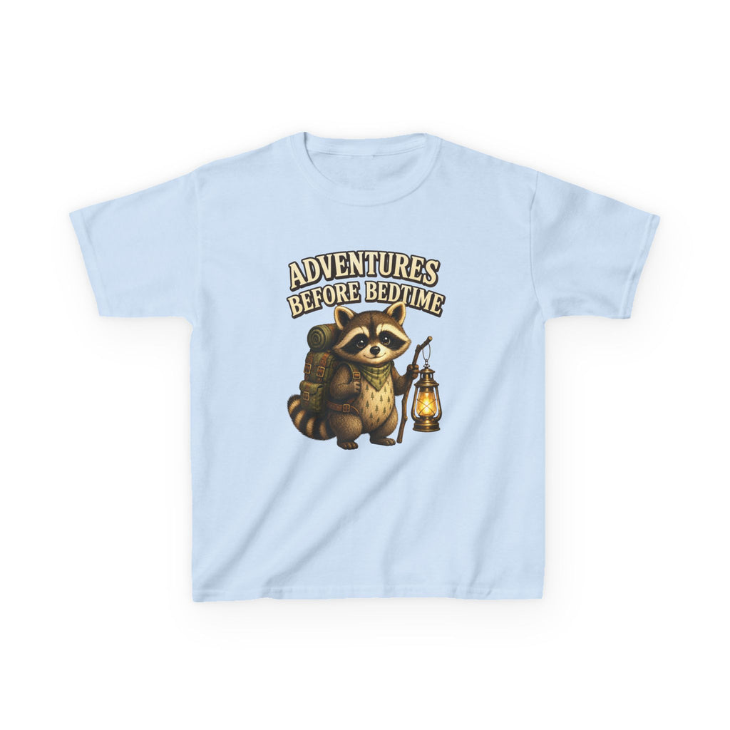 Kids Raccoon T-Shirt — 'Adventures Before Bedtime' Lantern Graphic Tee