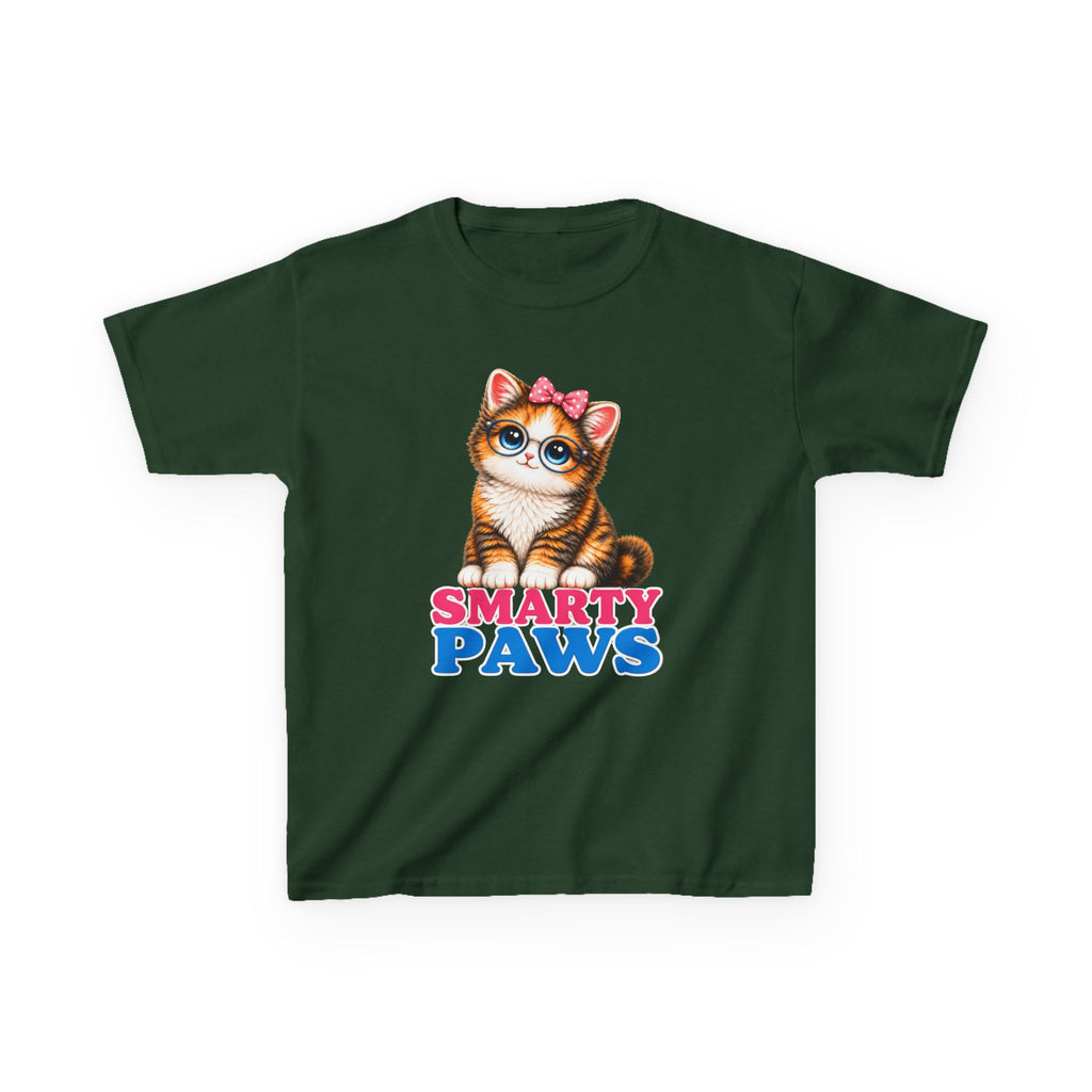 Smarty Paws Kids T-Shirt — Cute Kitten Graphic Tee for Children