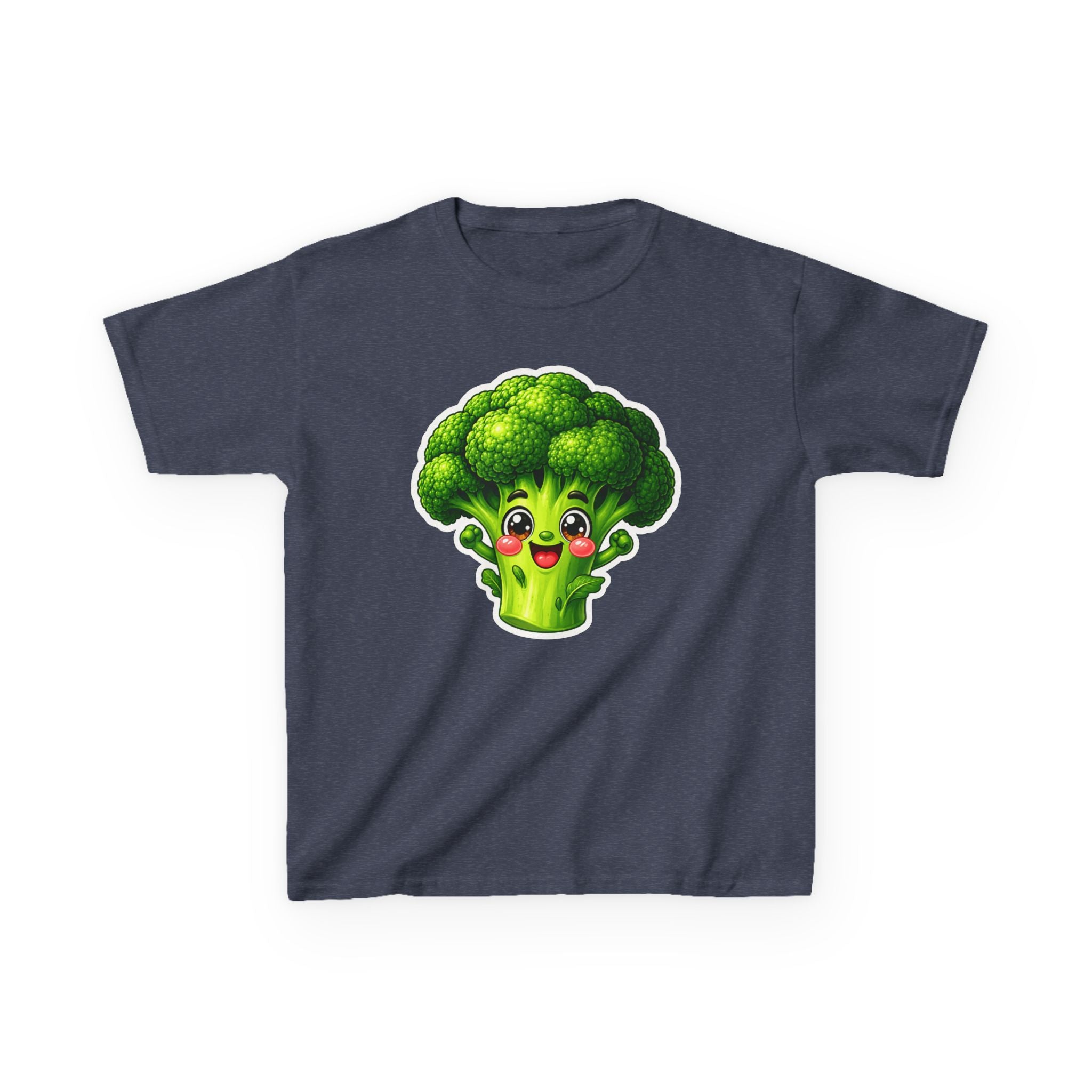 Kids Veggie T-Shirt — 'Eat Your Greens' Cute Smiling Broccoli Graphic Tee