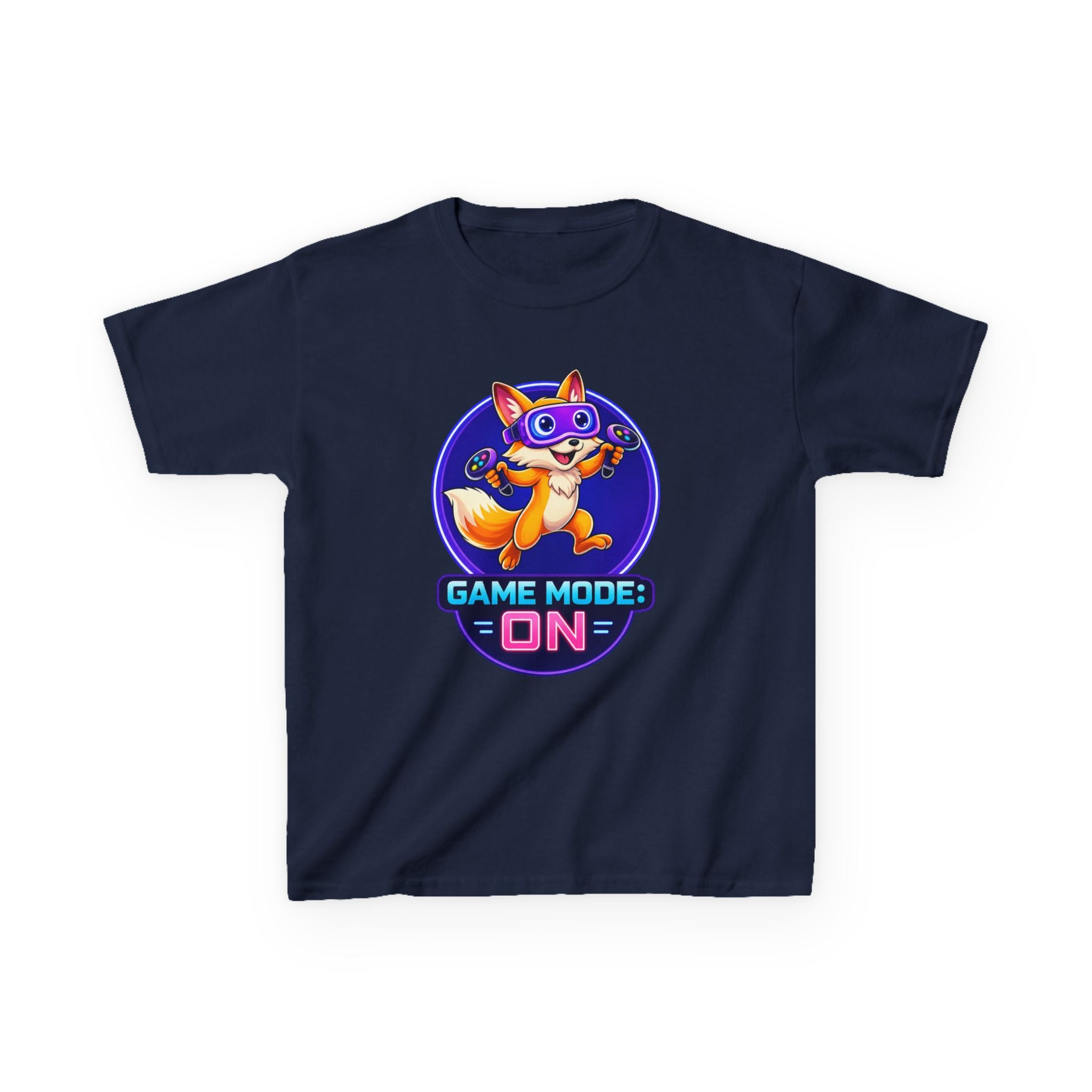 Kids Fox T-Shirt — 'Game Mode: ON' Cute Fox Gamer Graphic Tee