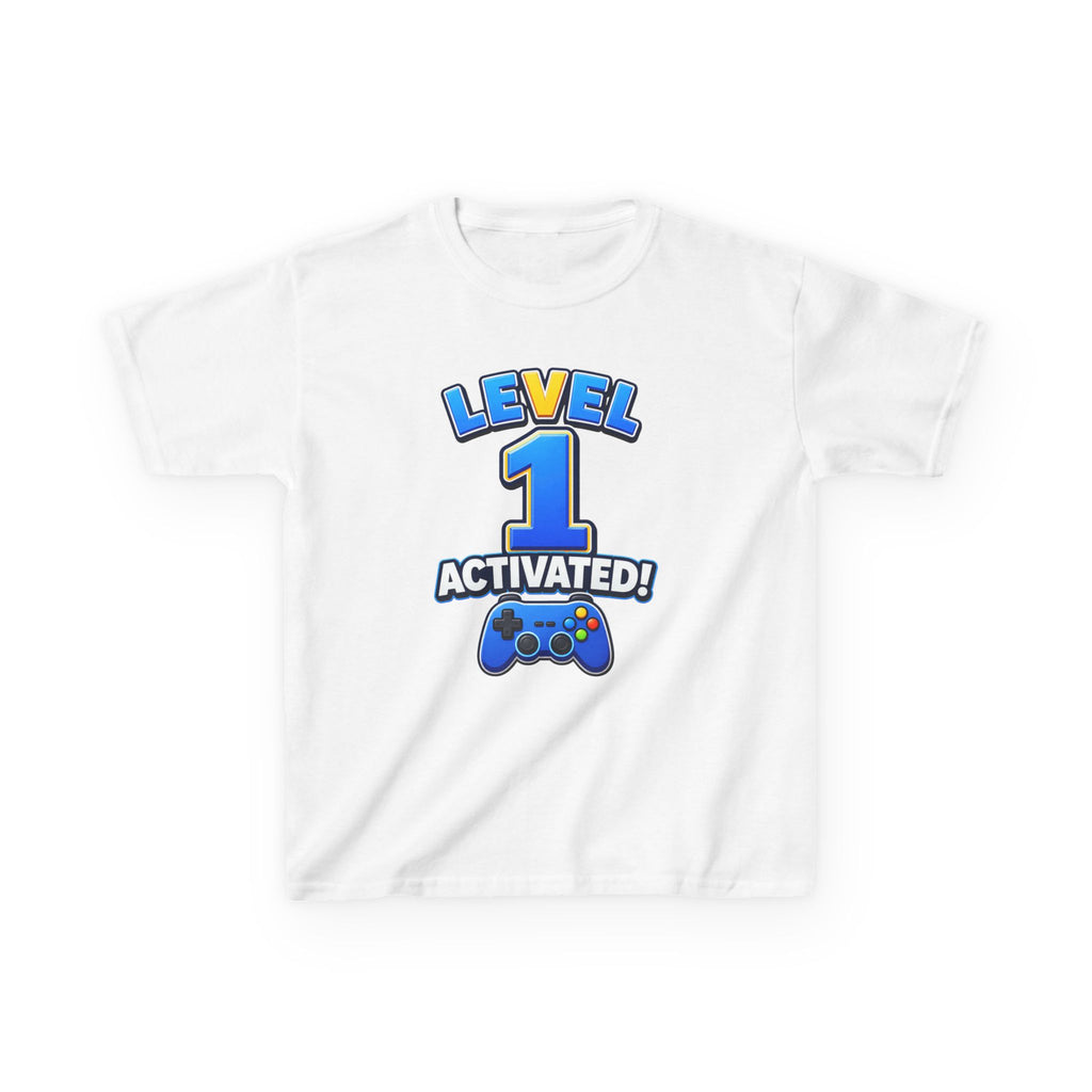 Kids Birthday T-Shirt — 'Level 1 Activated!' Birthday Gaming Graphic Tee