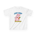 Kids Tee — “Just Keep Hopping” Cute Bunny Carrot Graphic