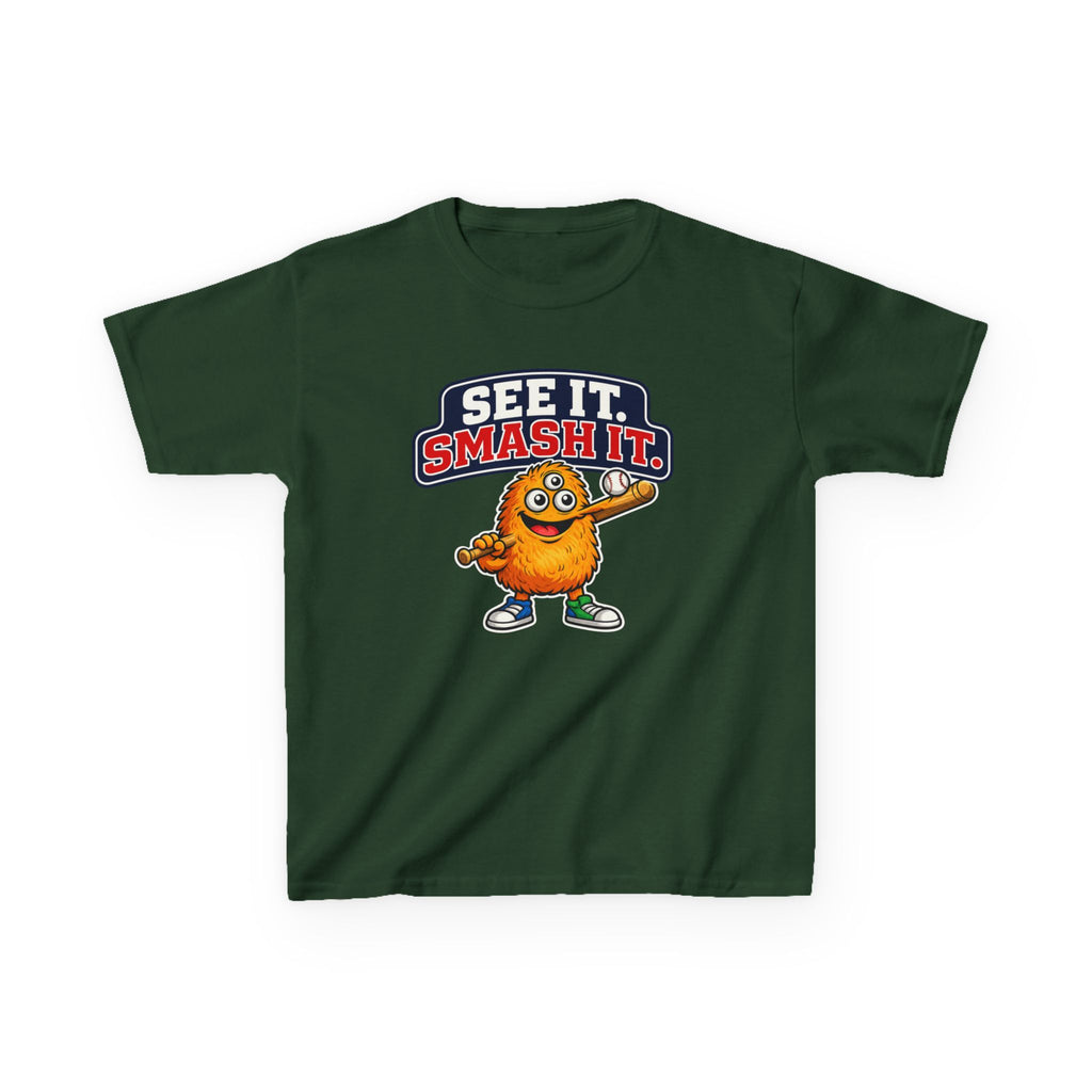 Kids Cookie T-Shirt — 'See It. Smash It.' Cartoon Cookie Character Graphic Tee