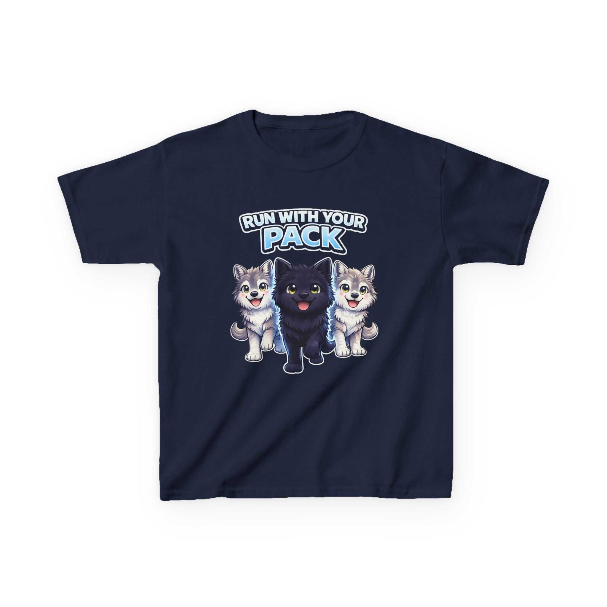 Kids Husky T-Shirt – Run With Your Pack Graphic Tee