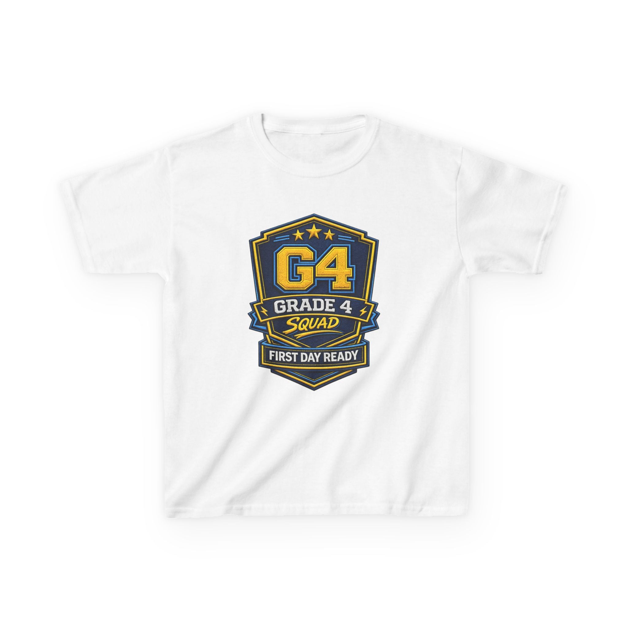 Kids Grade 4 T-Shirt — 'G4 Squad' First Day Ready Back-to-School Graphic Tee