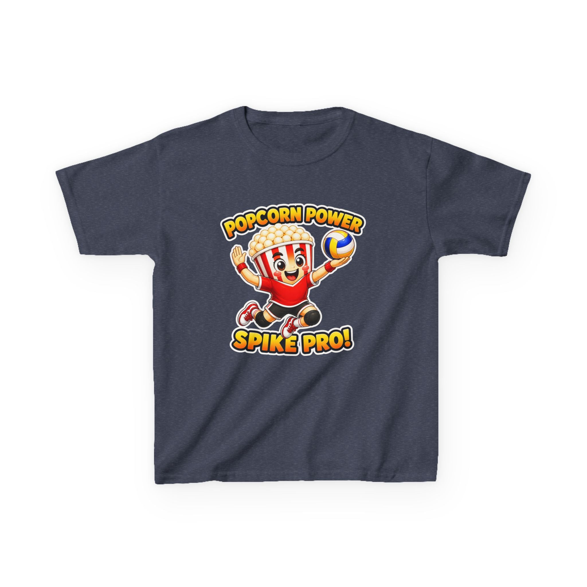Kids Volleyball T-Shirt — 'Popcorn Power' Spike Pro Graphic Tee